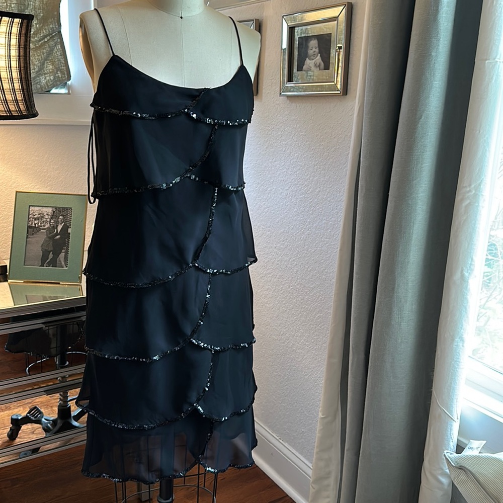 Vintage slip dress black size medium with sequins